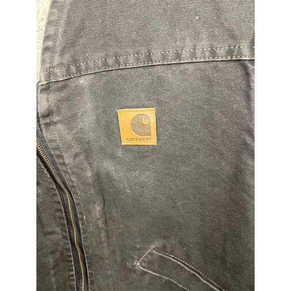 Carhartt Men's 2XL brown Sherpa Lined Canvas Vest Casual Quilted - Picture 2 of 6